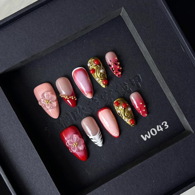 Handmade press on nail W043