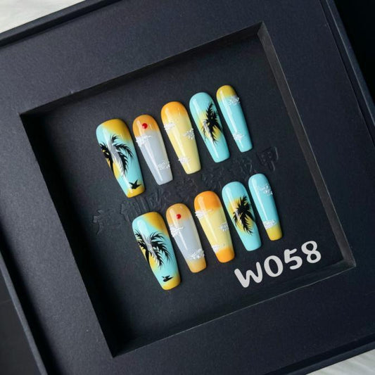 Handmade press on nail W058