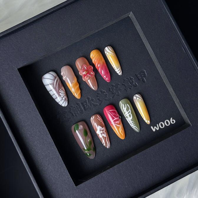 Handmade press on nail W006