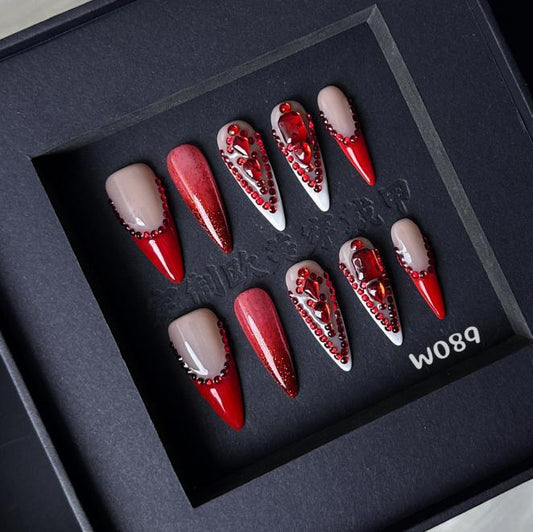 Handmade press on nail W089