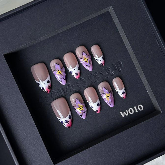 Handmade press on nail W010
